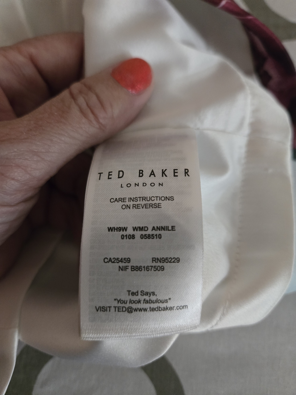 Ted Baker Cream and Light Blue Midi Dress with Pink Floral Print - Picture 7 of 10